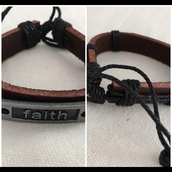 NWT Spiritual Leather Rope Wristband Bracelets - Picture 3 of 3